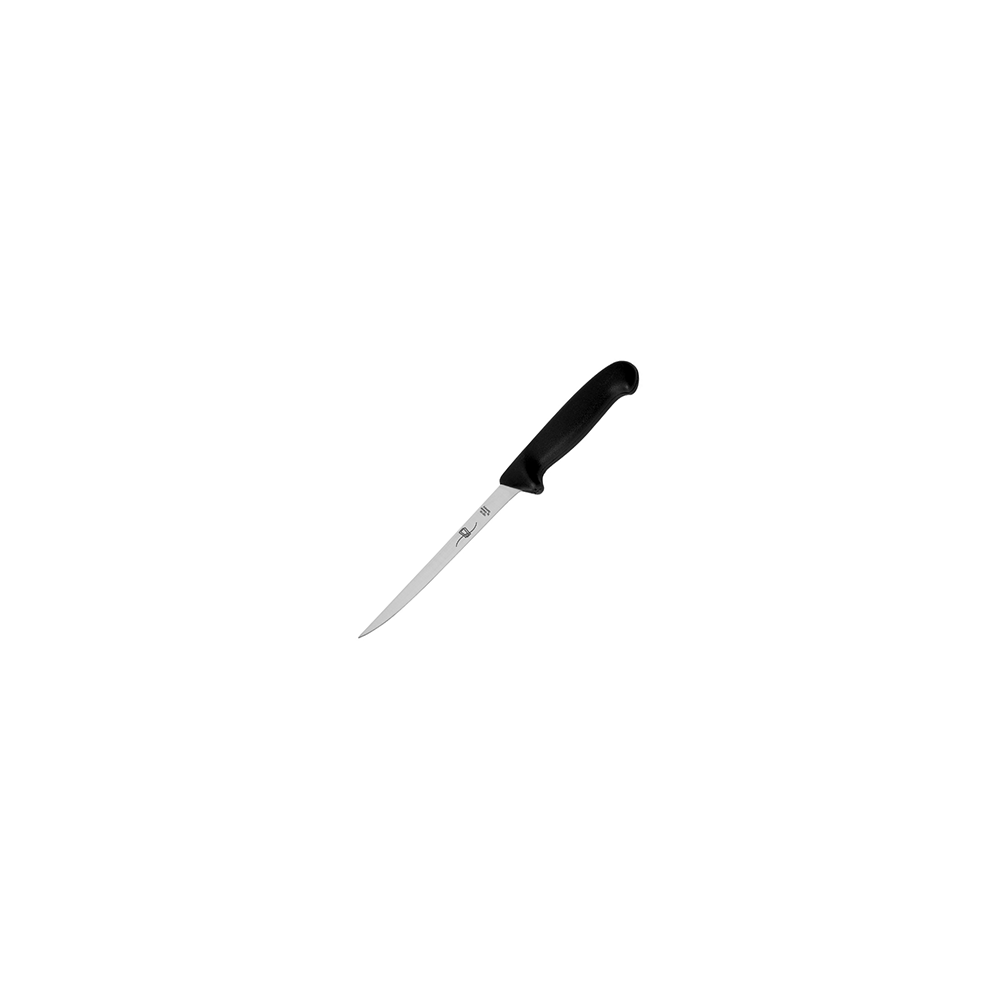 Нож для рыбы филеровочный; сталь нерж., пластик; H=1, L=33, B=8см; черный, металлич.