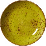 Салатник «Крафт Эппл»; фарфор; 0, 65л; D=205, H=40мм; желто-зел.