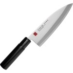 Нож кухонный «Деба»; сталь нерж., дерево; L=290/165, B=47мм; металлич., черный