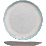 Тарелка мелкая «Малибу»; керамика; D=27см; белый, бирюз.