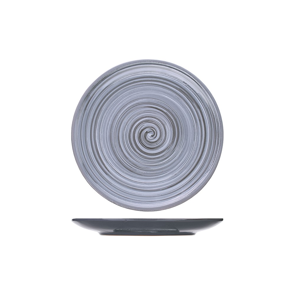 Тарелка мелкая «Пинки»; керамика; D=22, H=2см; серый