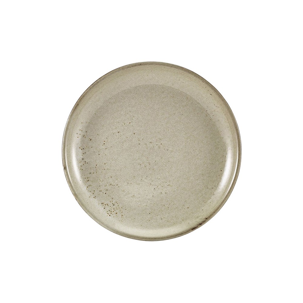 Тарелка мелкая «Терра Грей»; фарфор; D=24см; серый