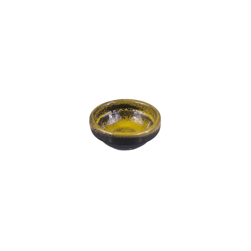 Соусник «Млечный путь салатовый»; фарфор; 30мл; D=60, H=25мм; салатов., черный