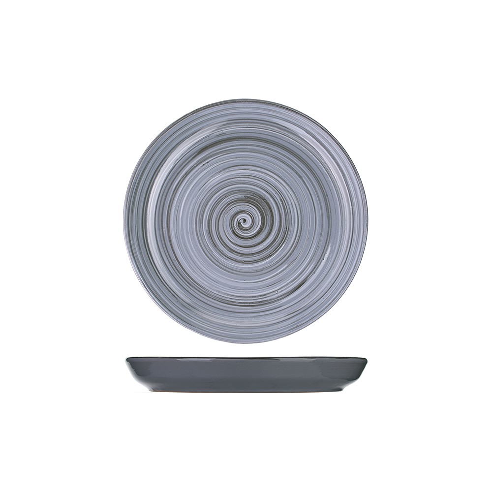 Тарелка мелкая «Пинки»; керамика; D=260, H=25мм; серый