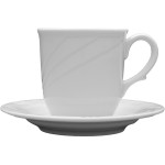 Чашка чайная «Аркадия»; фарфор; 210мл; D=75, H=85, B=110мм; белый