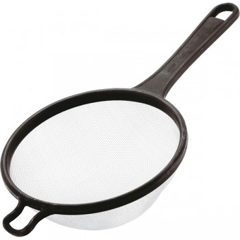 Сито; сталь нерж., пластик; D=18см; металлич., черный