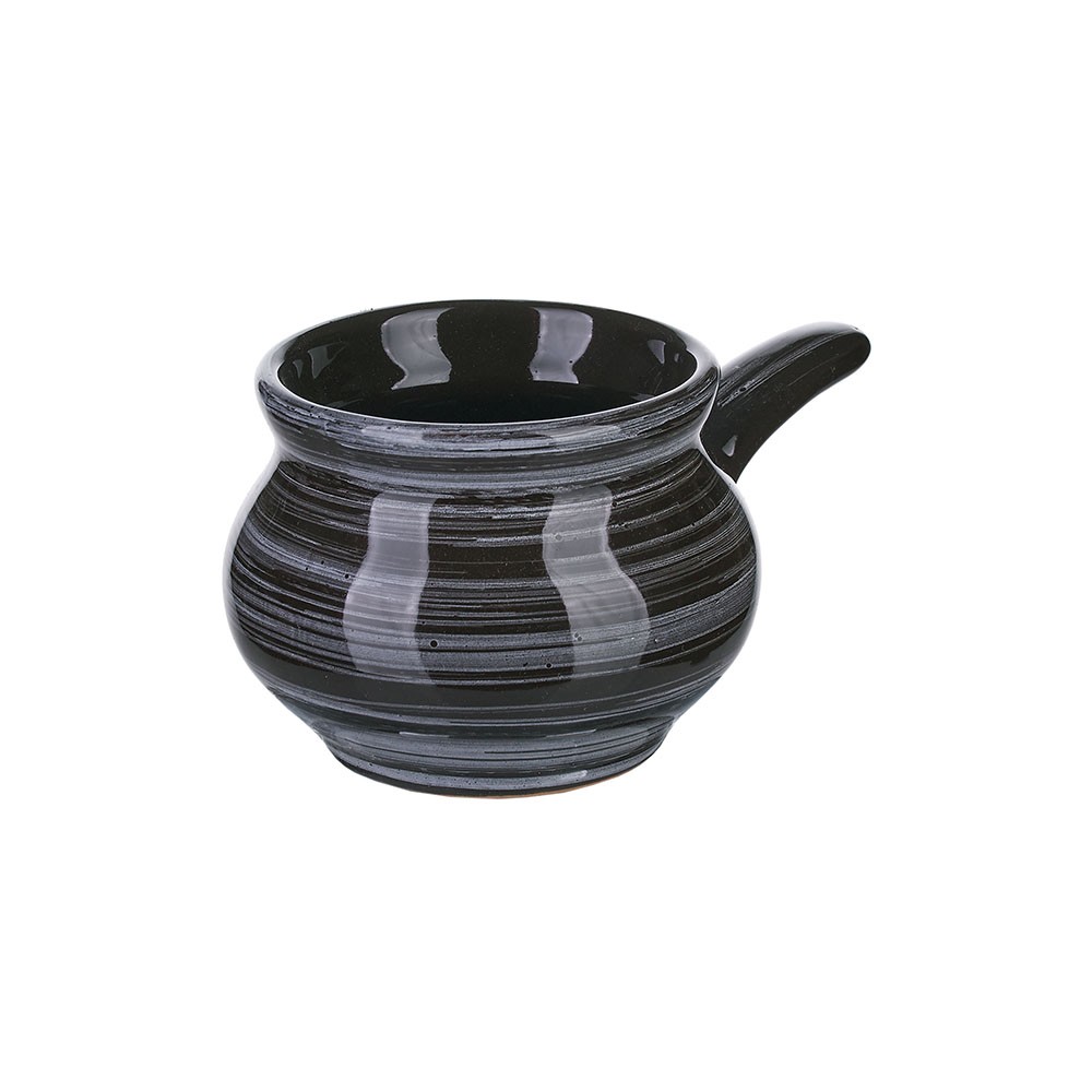 Кокотница «Маренго»; керамика; 250мл; D=9см; черный, серый