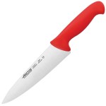 Нож поварской «2900»; сталь нерж., полипроп.; L=333/200, B=50мм; красный, металлич.