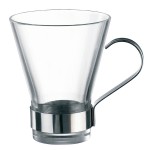 Чашка чайная с метал. подстакан. «Эпсилон»; стекло; 320мл; D=93, H=112мм; прозр.