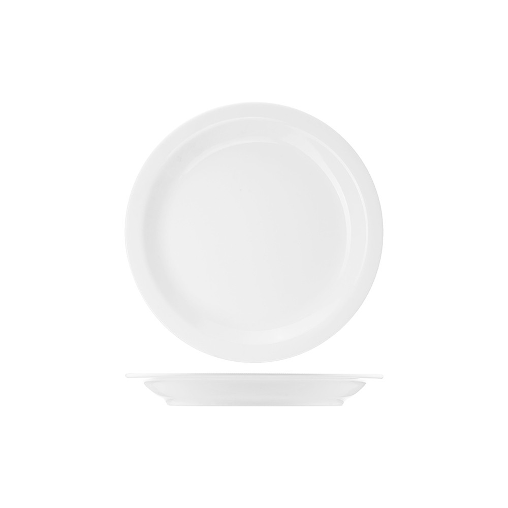 Тарелка мелкая «Америка»; фарфор; D=265, H=25мм; белый