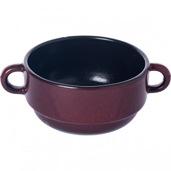 Чашка бульонная «Млечный путь красный»; фарфор; 300мл; D=115, H=55мм; красный, черный