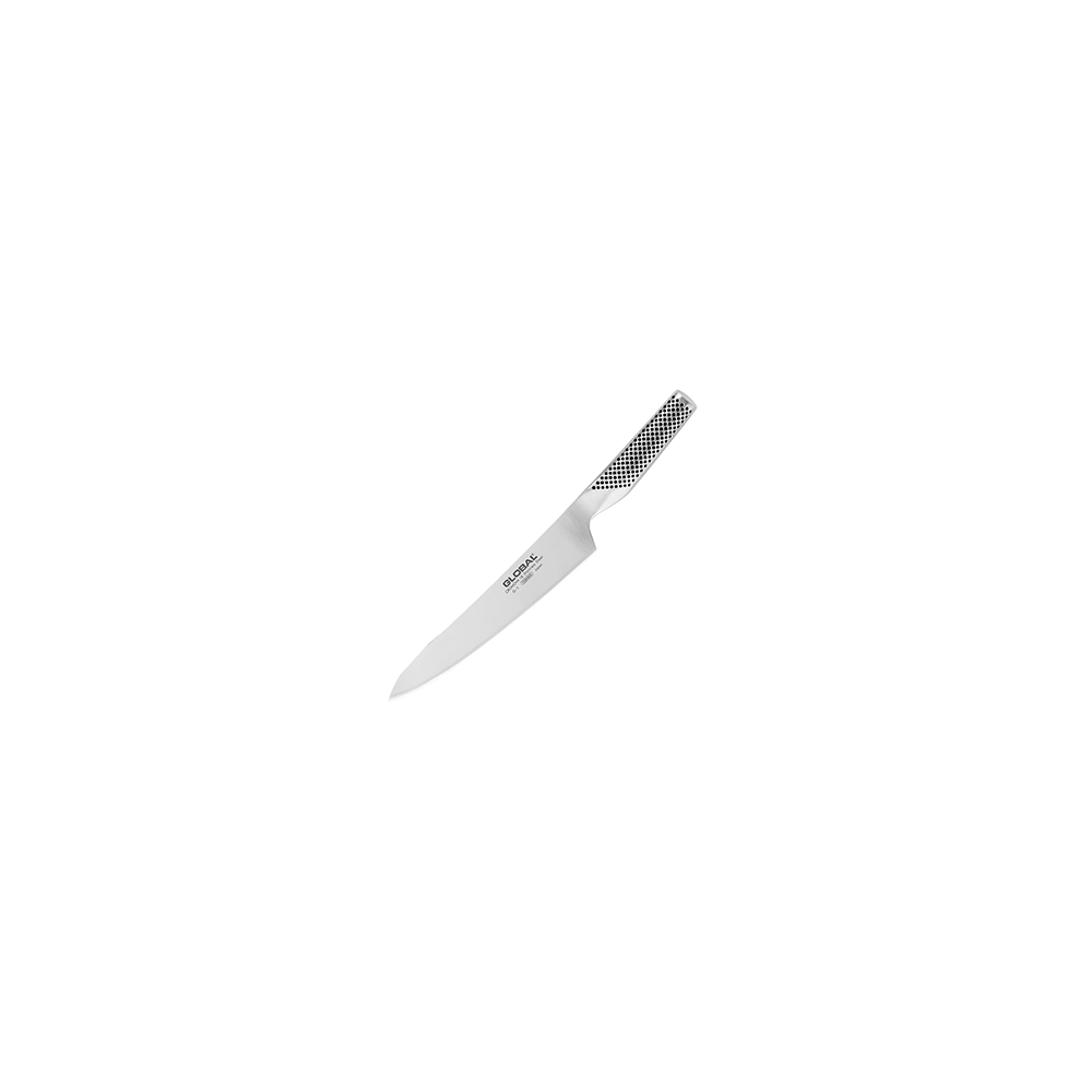 Нож для нарезки мяса «Глобал»; сталь нерж.; L=21см; металлич.
