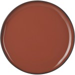 Тарелка с высоким бортом «Карактэр»; керамика; D=21, H=2см; красный, коричнев.