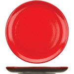 Тарелка плоская б/полей «Кармин»; керамика; D=27см; красный, черный
