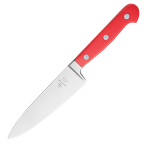 Нож поварской; сталь нерж., пластик; L=275/150, B=35мм; красный, металлич.