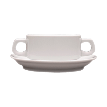 Чашка бульонная «Кашуб-хел»; фарфор; 300мл; D=11, H=5, L=16см; белый