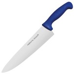 Нож поварской «Проотель»; сталь нерж., пластик; L=380/240, B=55мм; синий, металлич.