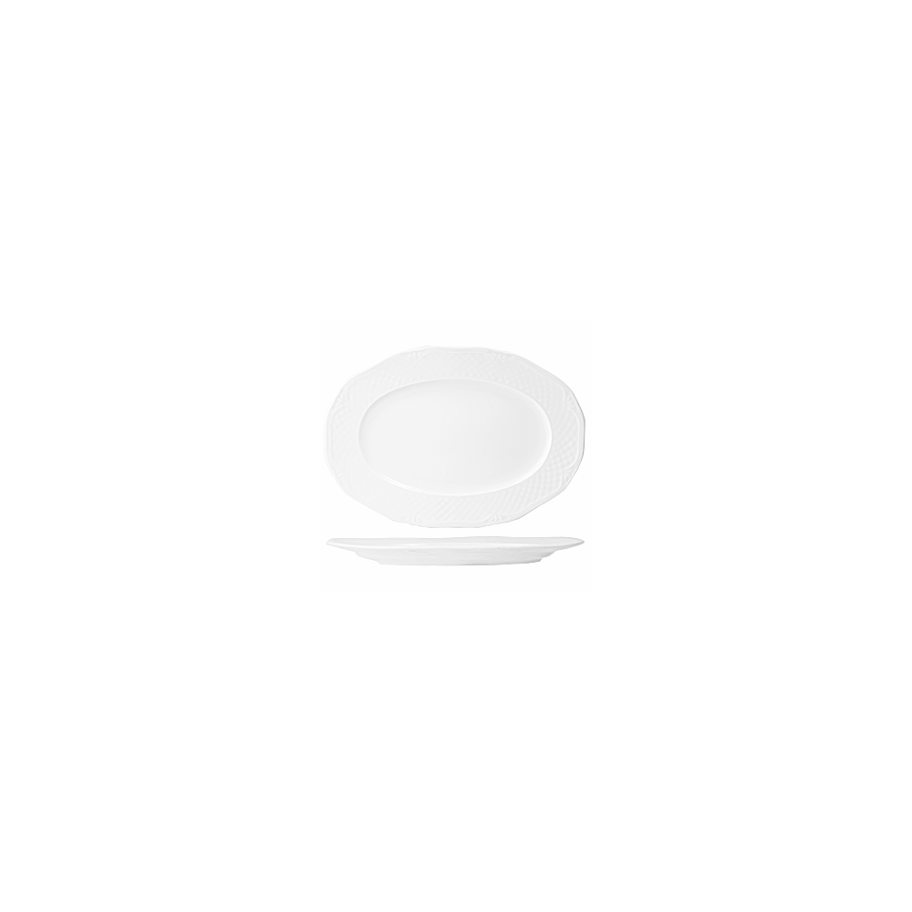 Блюдо овальное «Афродита»; фарфор; H=30, L=380, B=265мм; белый