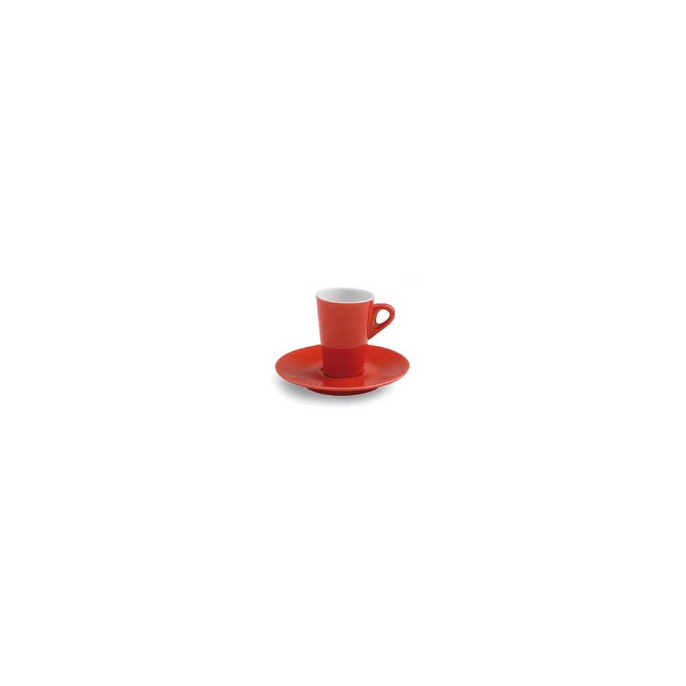Чашка коф. с блюдцем; фарфор; 70мл; красный