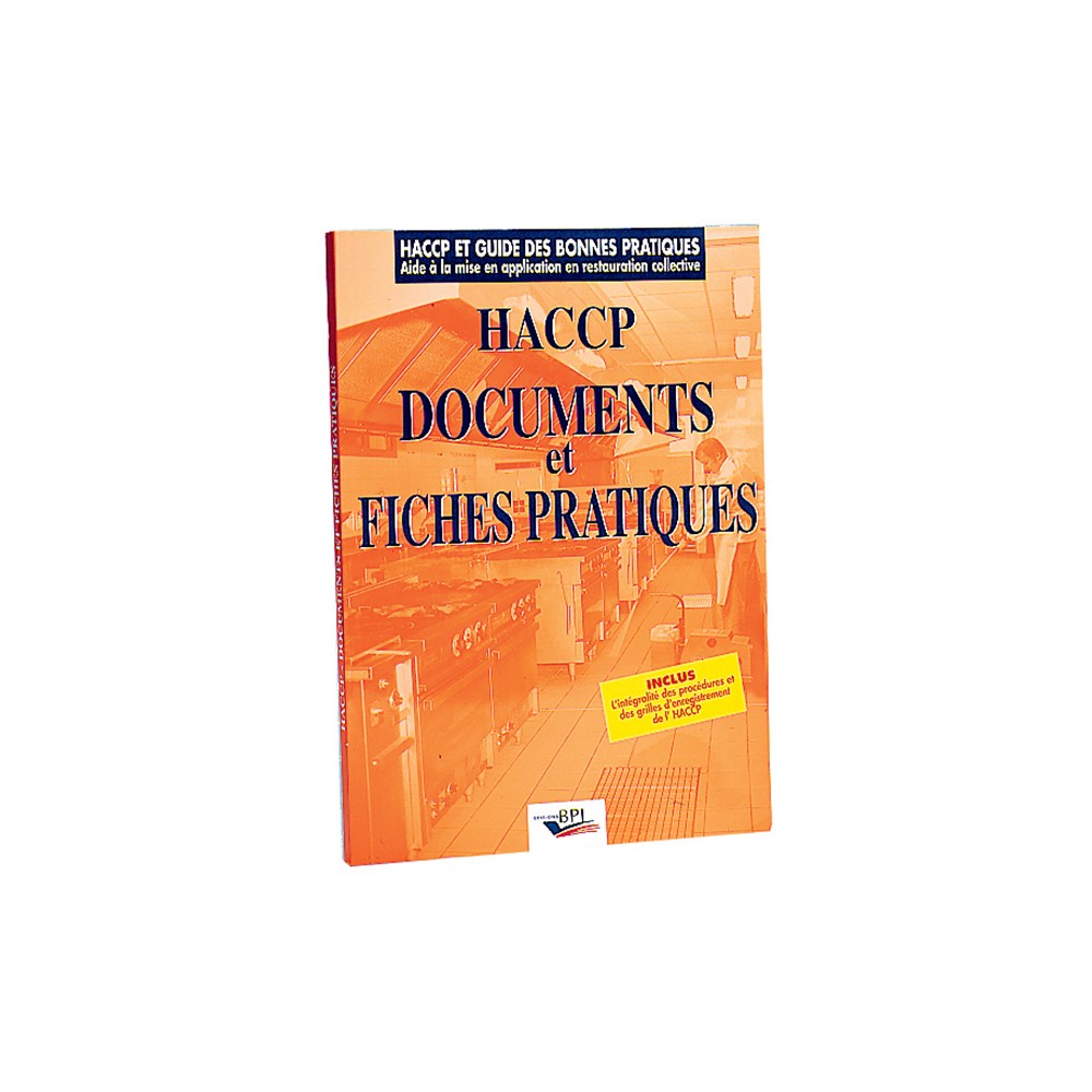 Книга (на французском) «Haccp, documents et fiches»; бумага; L=30, B=21, 5см; разноцветн.
