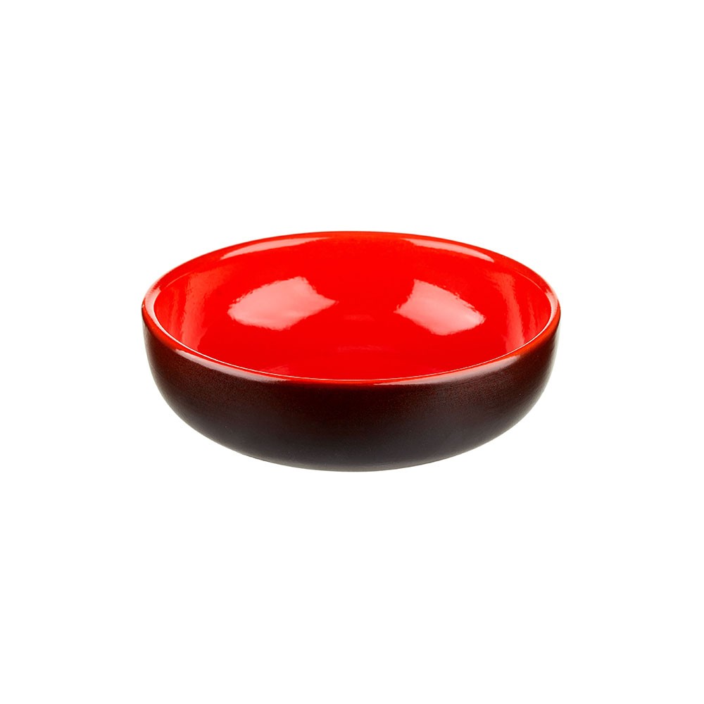 Салатник «Кармин»; керамика; 1л; D=185, H=65мм; красный, черный