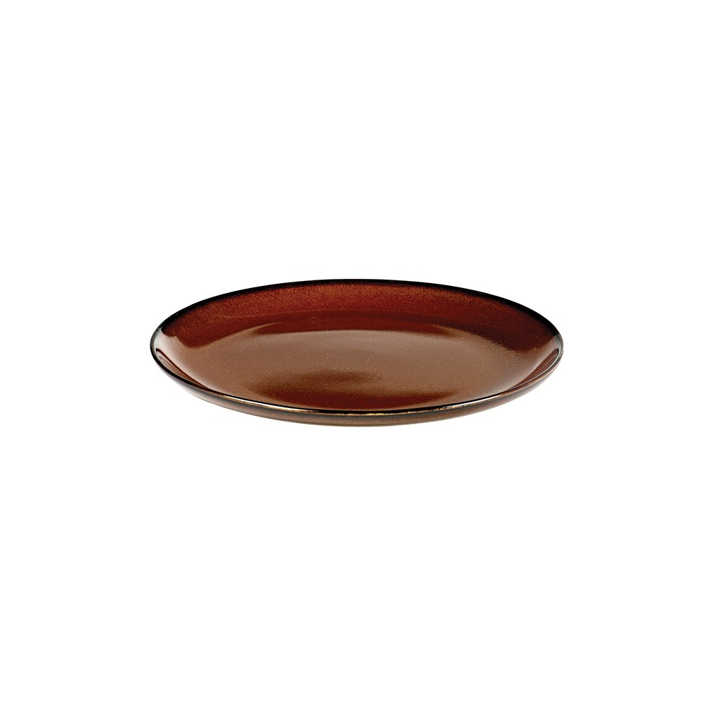 Тарелка; керамика; D=130, H=12мм; коричнев.