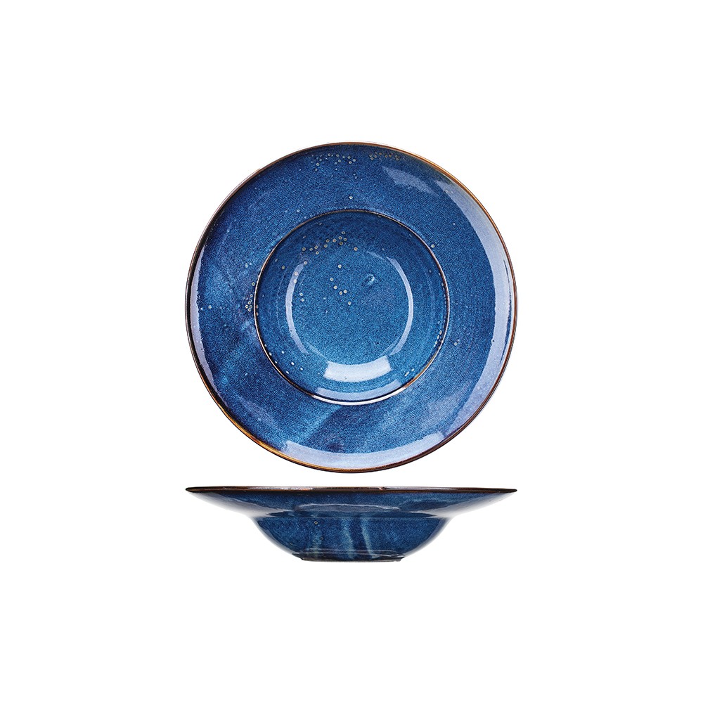 Тарелка для пасты «Ирис»; фарфор; 250мл; D=280, H=55мм; голуб.