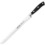 Нож для окорока «Ривьера»; сталь нерж., полиоксиметилен; L=37/25, B=2см; черный, металлич.