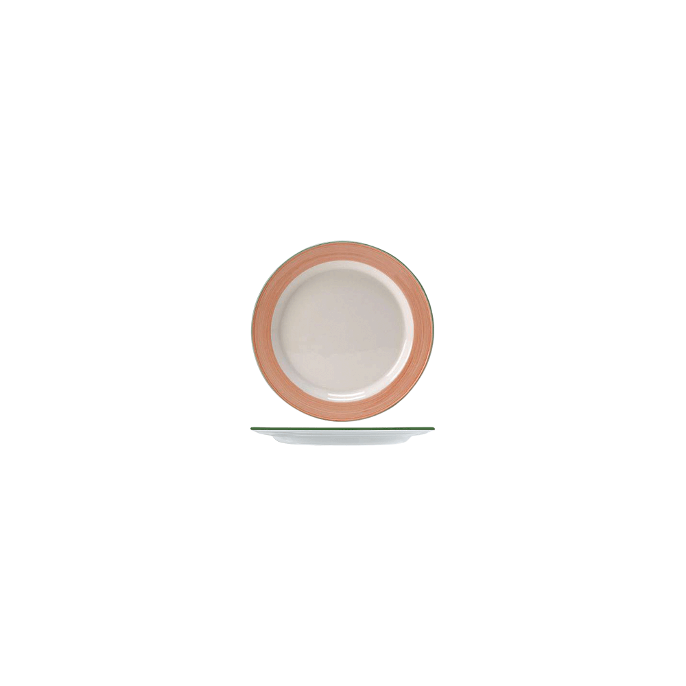 Тарелка мелкая «Рио Пинк»; фарфор; D=200, H=15мм; белый, розов.