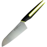 Нож «Сантоку»; сталь нерж., полипроп.; L=15, 9см; металлич., зелен.