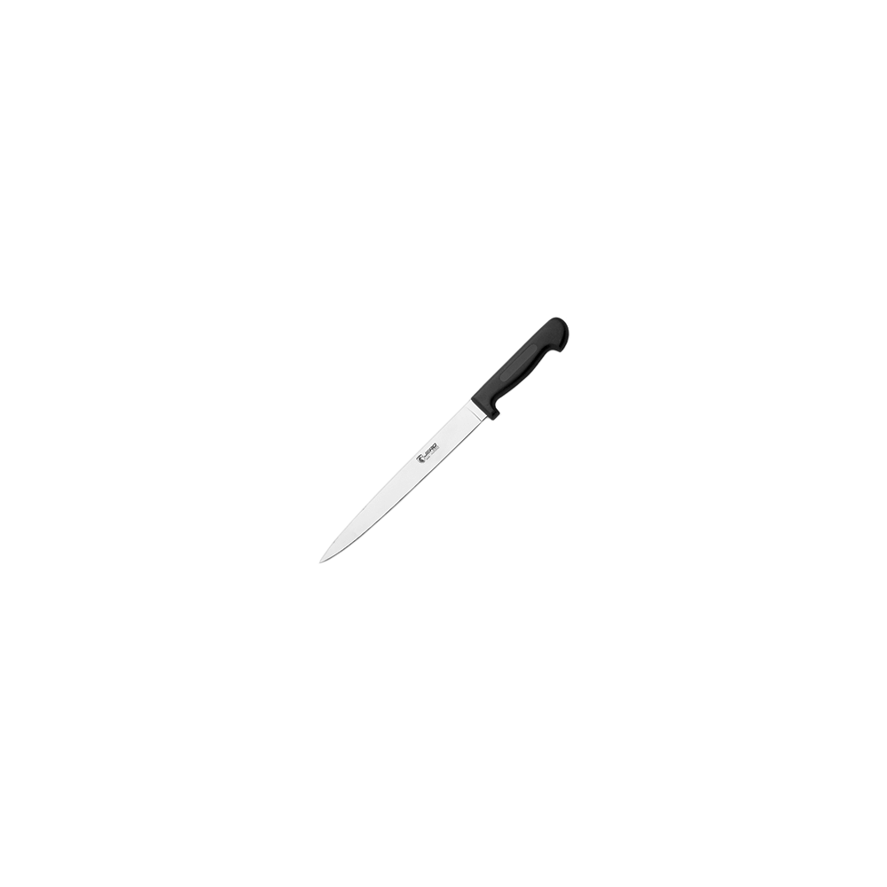 Нож для тонкой нарезки; сталь нерж., полипроп.; L=25см; черный, металлич.