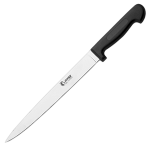 Нож для тонкой нарезки; сталь нерж., полипроп.; L=25см; черный, металлич.