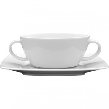 Чашка бульонная «Виктория»; фарфор; 300мл; белый