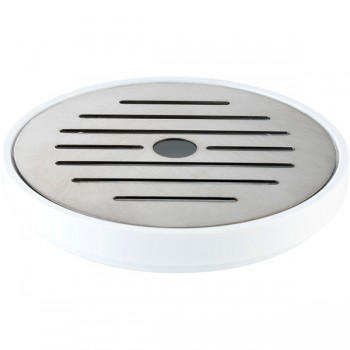 Подставка для стакана (каплесборная); пластик, сталь нерж.; D=95, H=15мм; белый