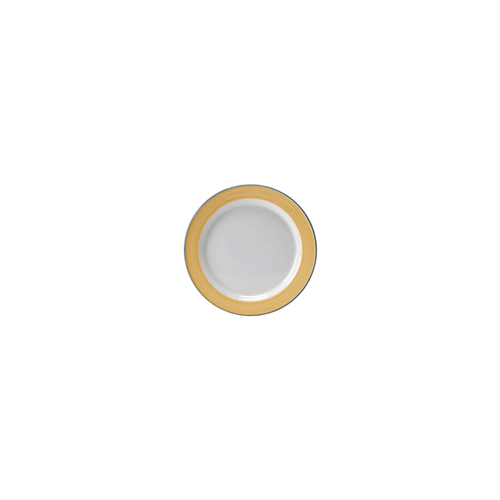 Тарелка мелкая «Рио Йеллоу»; фарфор; D=230, H=18мм; белый, желт.