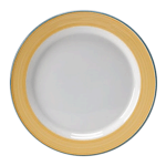 Тарелка мелкая «Рио Йеллоу»; фарфор; D=230, H=18мм; белый, желт.