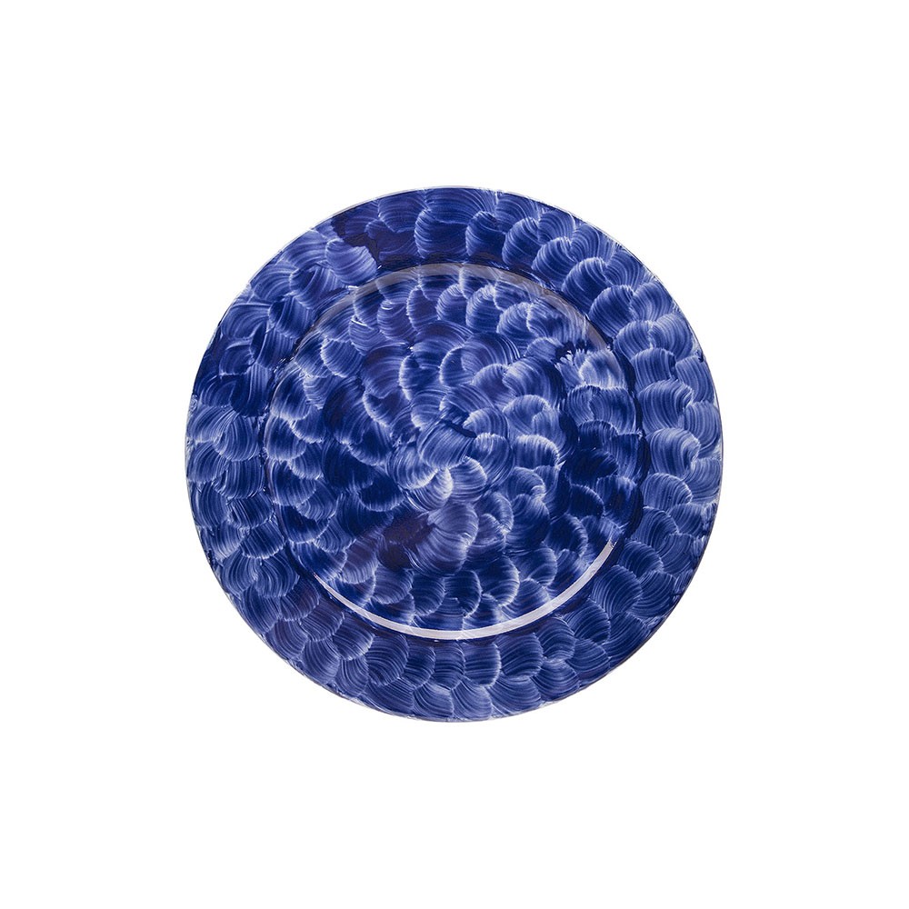 Тарелка «Индиго»; фарфор; D=28см; синий
