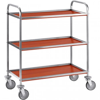 Тележка сервир. 3-х ярусн.; сталь нерж., пластик; H=103, L=101, B=52см