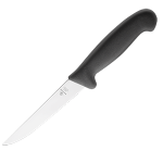 Нож для обвалки мяса; сталь нерж., пластик; L=280/150, B=24мм; черный, металлич.