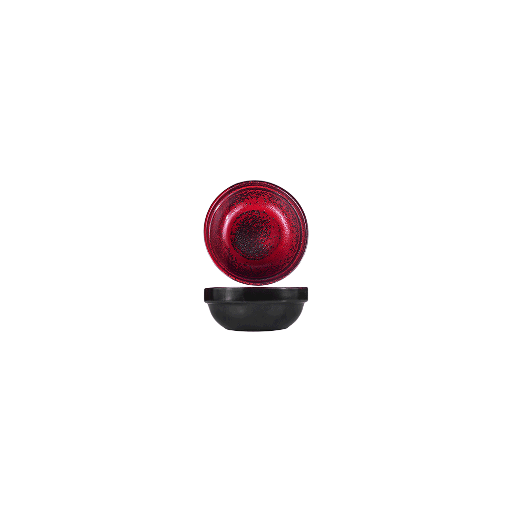 Тарелка глубокая «Млечный путь красный»; фарфор; 0, 6л; D=155, H=60мм; красный, черный