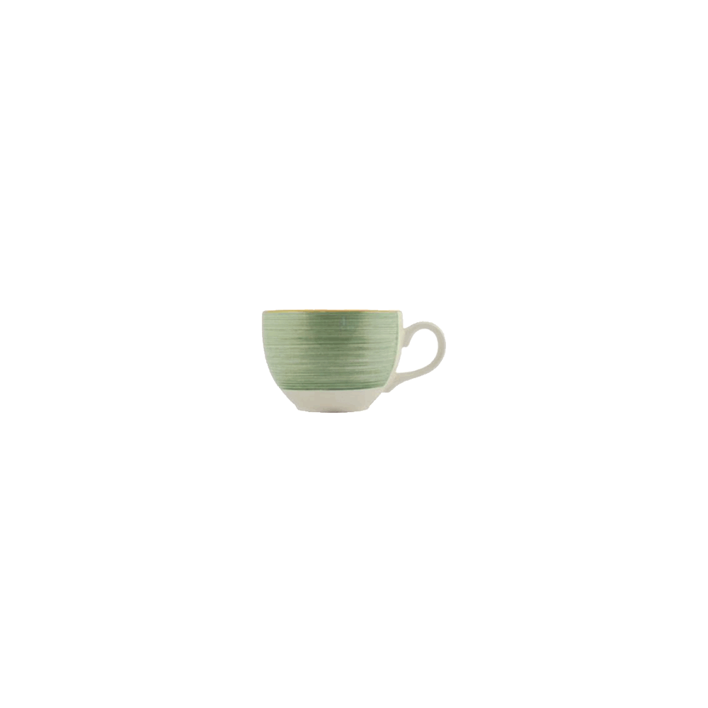 Чашка чайная «Рио Грин»; фарфор; 455мл; D=120, H=85мм; белый, зелен.