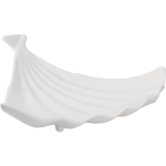 Блюдо-веер на ножках «Кунстверк»; фарфор; H=40, L=205, B=175мм; белый