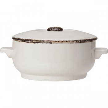 Чашка бульонная «Браун дэппл» б/крышки; фарфор; 425мл; D=12, H=6см; белый, коричнев.