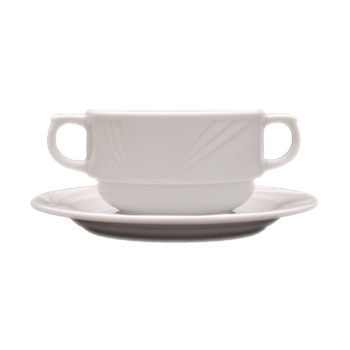 Чашка бульонная «Аркадия»; фарфор; 320мл; D=100, H=55, B=140мм; белый