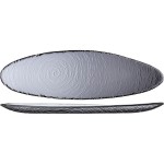 Блюдо овальное «Скейп Гласс»; стекло; L=40см; серый