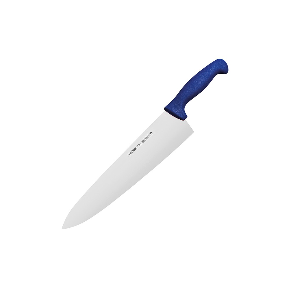 Нож поварской «Проотель»; сталь нерж., пластик; L=435/285, B=65мм; синий, металлич.