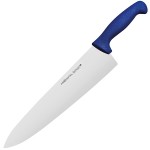 Нож поварской «Проотель»; сталь нерж., пластик; L=435/285, B=65мм; синий, металлич.