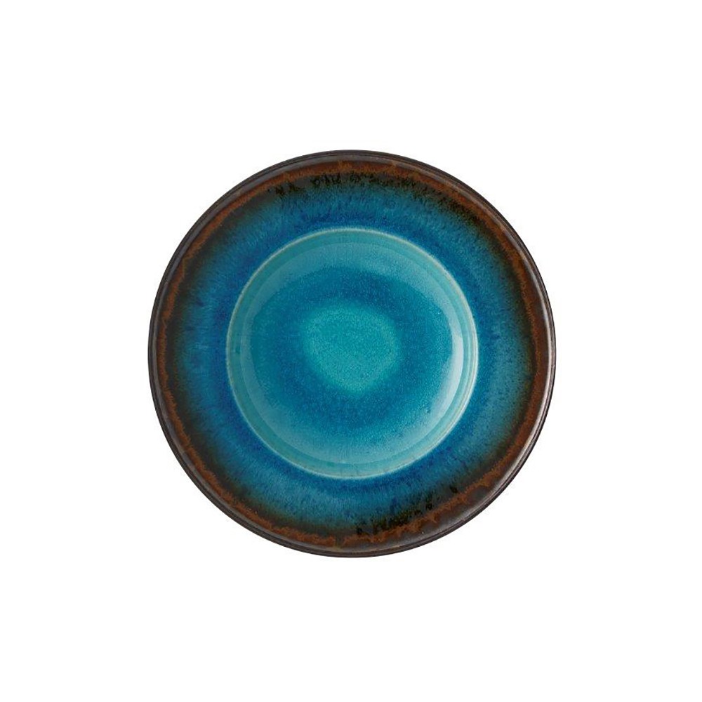 Тарелка глубокая; керамика; D=29см; коричнев., голуб.