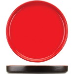 Тарелка с бортом «Кармин»; керамика; D=200, H=25мм; красный, черный