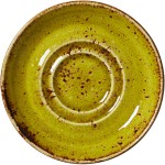 Блюдце «Крафт Эппл»; фарфор; D=110, H=13мм; желто-зел.